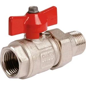 Vanne à boisseau sphérique nickelé à raccord union - MF 1' - Manette papillon rouge - ItapVendu paramazon