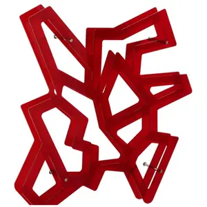 EMPORIUM bibliothèque et support CD/DVD MACRAMÈ (Rouge - Méthacrylate transparent)