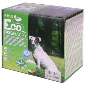 Comparateur de prix : Croci Eco Dog Nappy - Couches pour Chiens Mâles - Culottes pour Chiens pour Pipi - Biodégradables, Anti-odeurs, Couches Jetables pour Chiens, 10 Pièces, Taille L, 34-48 CM