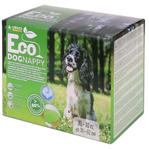 Comparateur de prix : Croci Eco Dog Nappy - Couches pour Chien mâle - Culotte pour Chien pour Pipi - Couches jetables pour Chien biodégradables, Anti-odeurs, 10 pièces, Taille XL, 36-62 CM