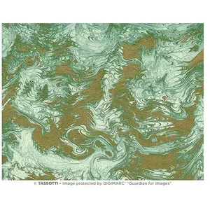 Papier Italien 50 x 70 cm 85 g/m² Marbré vert et orVendu parscrapmalin