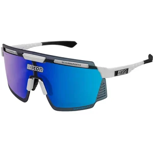 Lunettes Scicon Aerowatt Foza blanc gris avec verre multi-miroir bleu pas cher