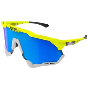 Lunettes Scicon Aeroshade XL jaune gris avec lentille miroir bleu pas cher