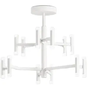 Perenz Plafonnier LED Moderne en Métal Blanc Mat, Structure en Aluminium Vern... pas cher