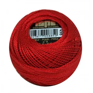 Coton perlé ISPE N°8 - 10GR - Distrifil 498 Rouge ecarlate - 498 Rouge...