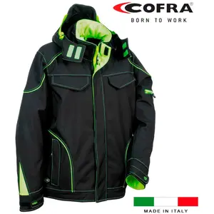Cofra V415-0-05.Z48 Tecka Veste Softshell , Taille Noir/CITRON VERT , Taille 48