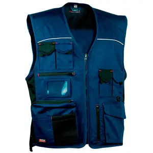 Cofra Gilet Expert - Noir/Blue Marine - Taille 48 pas cher