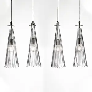 Selène Suspension Costa Rica, à 4 lampes, transparente pas cher