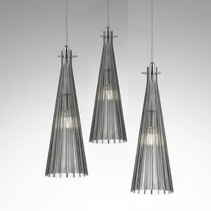 Selène Suspension Costa Rica, à 3 lampes, grise pas cher