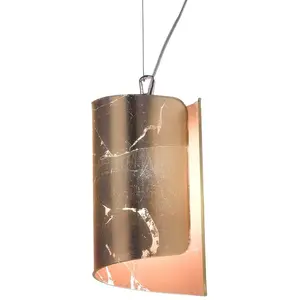 Selene Illuminazione Selène Suspension Papiro avec abat-jour en verre Ø 15 cm, or