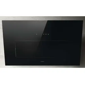 Elica Hotte Cheminée coudée Elica Bloom BL/A/85 - Verre noir pas cher