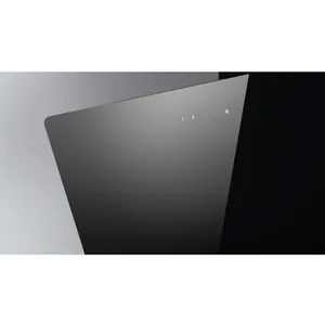 TURBOAIR Hotte Cheminée coudée Turboair VIVACE BL/A/90 - Verre noir/noir pas cher