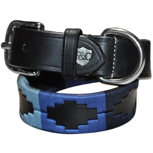 Collier pour chien Flags&Cup Chukka Noir 40 cm 802020-noir/marine/ciel pas cher