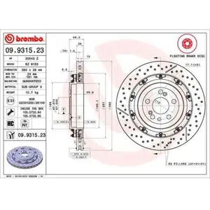 Comparateur de prix : BREMBO 09.9315.23 Rotor de Disque de Frein