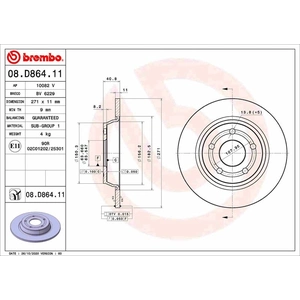 Jeu de 2 disques de frein vernis BREMBO 08.D864.11 - Réf. 1417506 pas cher