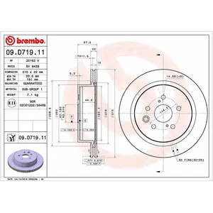 Disque de frein COATED DISC LINE 09.D719.11 Brembo 09.D719.11 pas cher