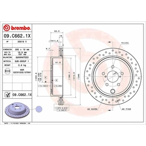 BREMBO Disques de frein pour TOYOTA: GT 86, GR 86 & SUBARU: Legacy, BRZ (Ref: 09.C662.1X) pas cher