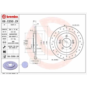 BREMBO Disques de frein pour HYUNDAI: i40 (Ref: 08.C250.2X) pas cher