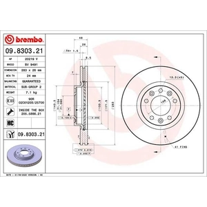 BREMBO Disque de frein VORNE pour OPEL COMBO Großraumlimousine (X19) pas cher