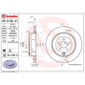 Comparateur de prix : Jeu de 2 disques de frein vernis BREMBO 09.A198.21 - Réf. 1393626