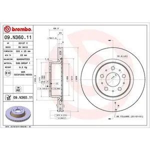 Disque de frein COATED DISC LINE 09.N360.11 Brembo 09.N360.11 pas cher