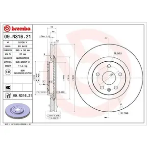 Comparateur de prix : Disque de frein COATED DISC LINE 09.N316.21 Brembo 09.N316.21