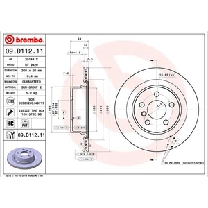 Jeu de 2 disques de frein vernis BREMBO 09.D112.11 - Réf. 1393842 pas cher