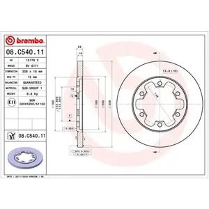 BREMBO Disques de frein pour FORD: Transit/Tourneo (Ref: 08.C540.11) pas cher