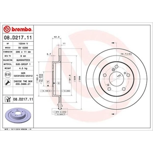 Jeu de 2 disques de frein vernis BREMBO 08.D217.11 - Réf. 1413813 pas cher