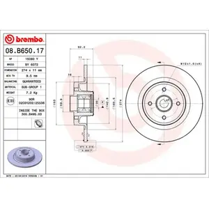 Disque de frein BEARING DISC LINE 08.B650.17 Brembo 08.B650.17