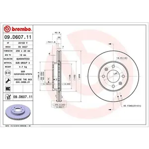 Disque de frein COATED DISC LINE 09.D607.11 Brembo 09.D607.11 pas cher