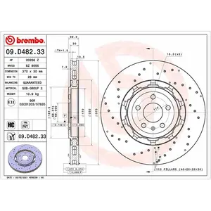 BREMBO Disques de frein pour AUDI: RS7, RS6, RS Q8 (Ref: 09.D482.33)