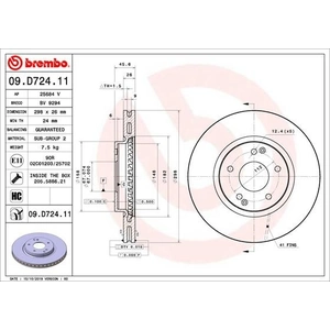 Disque de frein COATED DISC LINE 09.D724.11 Brembo 09.D724.11 pas cher