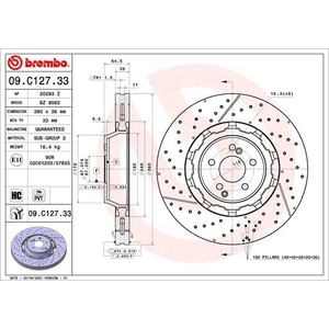 Comparateur de prix : BREMBO Disques de frein pour MERCEDES-BENZ: Classe S (Ref: 09.C127.33)