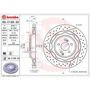 Disque de frein TWO-PIECE DISCS LINE 09.C128.33 Brembo 09.C128.33 pas cher