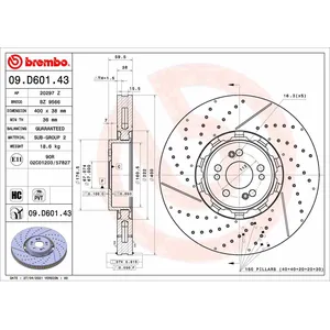 Comparateur de prix : Disque de frein BREMBO 09D60143 avant, ventilé, à haute teneur en carb...