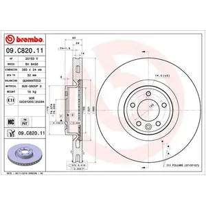 Disque de frein COATED DISC LINE 09.C820.11 Brembo 09.C820.11 pas cher