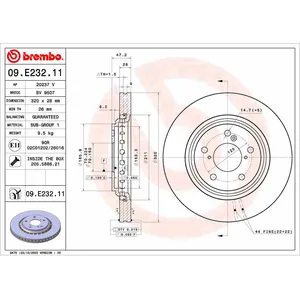 Disque de frein BREMBO 09E23211 avant, ventilé, 1 pièce pas cher
