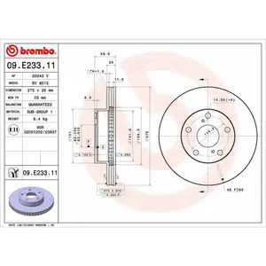 2 Disques De Frein Brembo 09.e233.11 pas cher