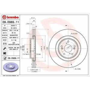 BREMBO Disques de frein pour HONDA: CR-V (Ref: 09.D989.11) pas cher