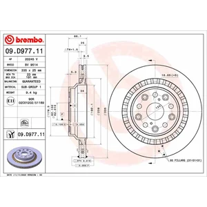1 Disque De Frein Brembo 09.d977.11 pas cher