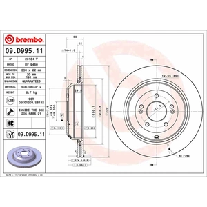 Disque de frein COATED DISC LINE 09.D995.11 Brembo 09.D995.11 pas cher