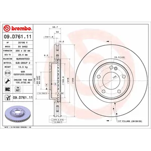 Disque de frein BREMBO 09.D761.11 pas cher