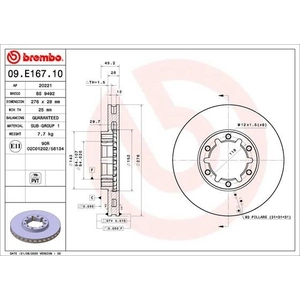 BREMBO Disques de frein pour NISSAN: Cabstar, NT400 (Ref: 09.E167.10) pas cher