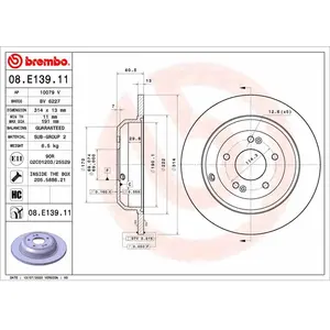 Disque de frein 08.E139.11 Brembo 08.E139.11 pas cher