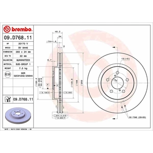 BREMBO Disques de frein pour SUBARU: XV (Ref: 09.D768.11) pas cher