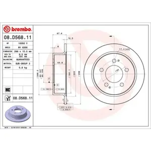 Disque de frein COATED DISC LINE 08.D568.11 Brembo 08.D568.11 pas cher