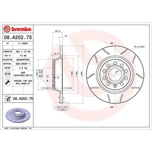 Brembo Disque de frein, plein, Essieu arrière, par ex. pour VW, Skoda, Audi, Seat pas cher