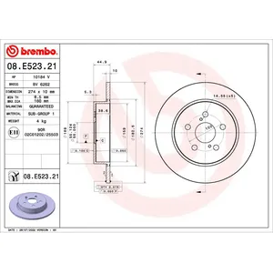Disque de frein BREMBO 08.E523.21 pas cher