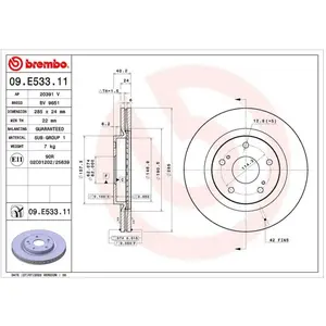 2 Disques De Freins Brembo 09.e533.11 pas cher